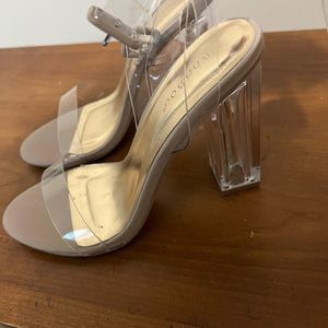 clear block heel